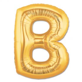 34" Inch Letter B Gold Giant Foil Balloon Uninflated