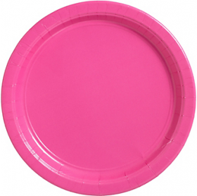 Bright Pink Paper Dinner Plates 20ct