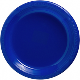 Bright Royal Blue Plastic Dinner Plates 20ct