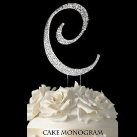 Silver Monogram Cake Topper - C