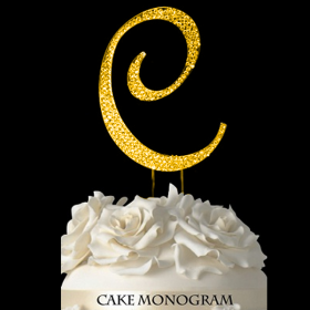 Gold Monogram Cake Topper - C