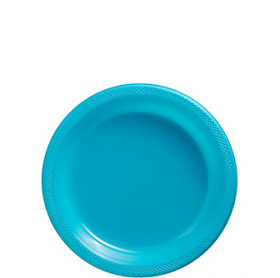 Carribbean Blue Plastic Dessert  Plates 20ct