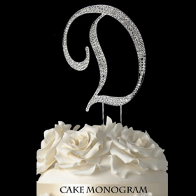 Silver Monogram Cake Topper - D