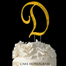 Gold Monogram Cake Topper - D