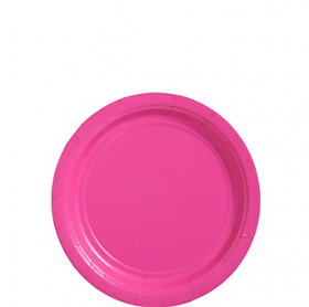 Bright Pink Paper Dessert Plates 20ct