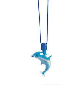 Plastic Dolphin Sand Art Necklaces 1dz