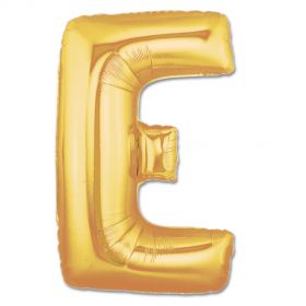 34" Inch Letter E Gold Giant Foil Balloon Uninflated