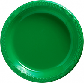  Festive Green Plastic Dinner Plates 20ct