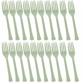 Leaf Green Premium Quality Plastic Forks 20ct