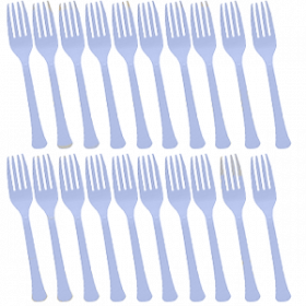Pastel Blue Premium Quality Plastic Forks 20ct