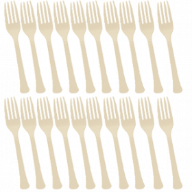 Vanilla Crème Premium Quality Plastic Forks 20ct