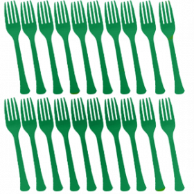 Festive Green Premium Quality Plastic Forks 20ct