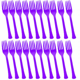 New Purple Premium Quality Plastic Forks 20ct