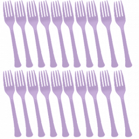Lavender Premium Quality Plastic Forks 20ct