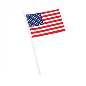 Polyester Small American Flags on Plastic Sticks (1doz)