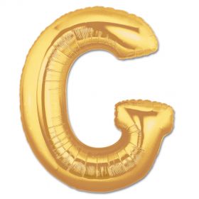 34" Inch Letter G Gold Giant Foil Balloon Uninflated