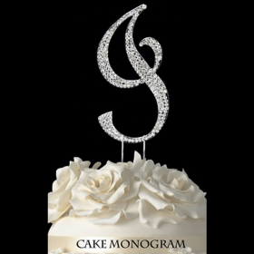 Silver Monogram Cake Topper - I