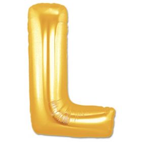 34" Inch Letter L Gold Giant Foil Balloon Uninflated