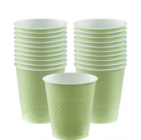12oz Leaf Green Plastic Cups 20ct