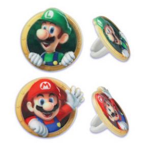 Super Mario Mario Cupcake Rings 6pcs