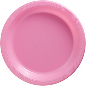 New Pink Plastic Dinner Plates 20ct 