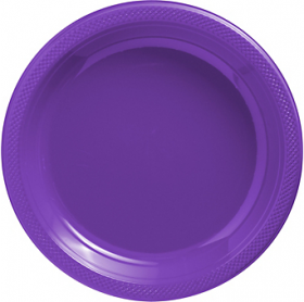 New Purple Plastic Dinner Plates 20ct