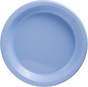  Pastel Blue Plastic Dinner Plates 20ct 