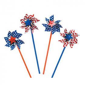 Plastic American Spirit Pinwheels 3 doz