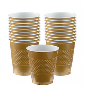 12oz Gold Plastic Cups 20ct