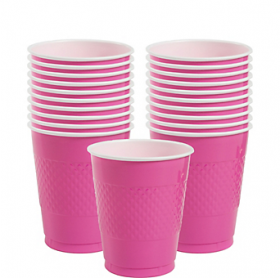 12oz Bright Pink Plastic Cups 20ct