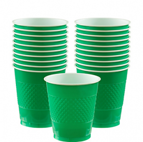 12oz Festive Green Plastic Cups 20ct
