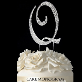 Silver Monogram Cake Topper - Q