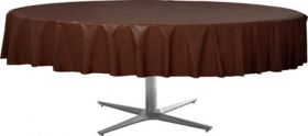 Chocolate Brown Round Plastic Table Cover
