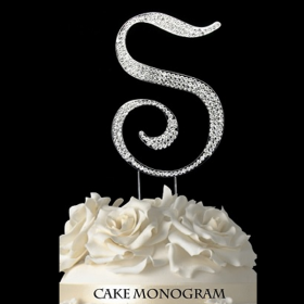 Silver Monogram Cake Topper - S