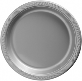 Silver Plastic Dinner Plates 20ct