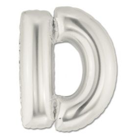 34" Inch Letter D Silver Giant Foil Balloon Uninflated