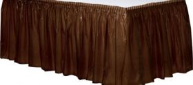 Chocolate Brown  Plastic Table Skirt