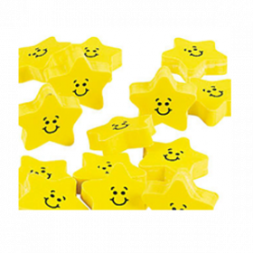 Rubber Smile Face Star Erasers