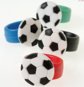 Soccer Rubber Rings 1 doz