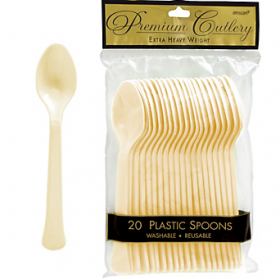 Vanilla Crème  Premium Quality Plastic Spoons 20ct 