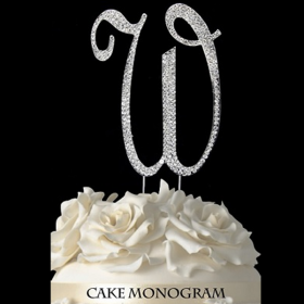 Silver Monogram Cake Topper - W