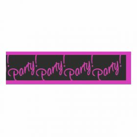 Tyvek Identification Wristbands – Party! – Black w Neon Pink (100 bands)