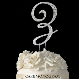 Silver Monogram Cake Topper - Z