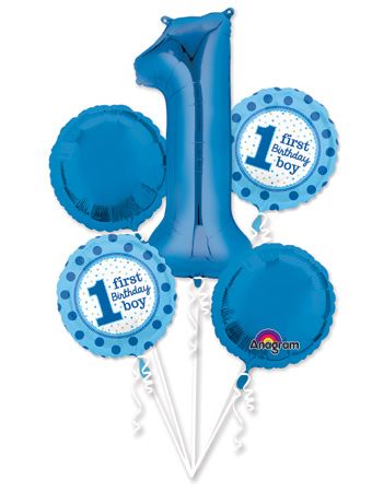 1st Birthday Balloon Bouquet 5ct., Party Supplies, Decorations, Costumes, New York