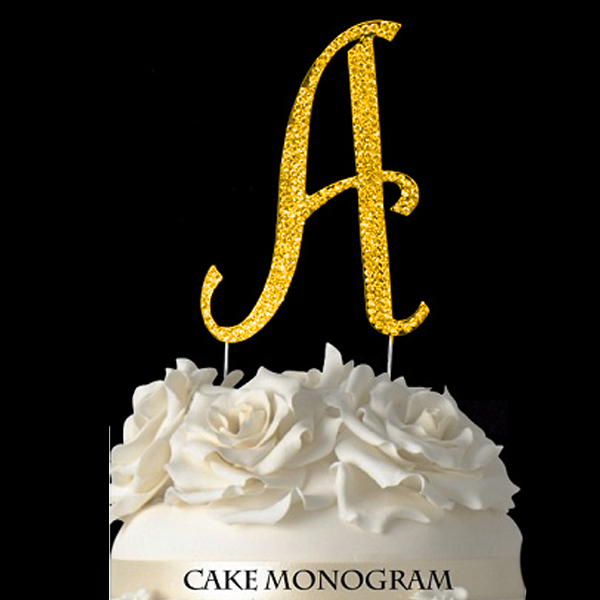 Gold Monogram Cake Topper A Party Supplies Decorations