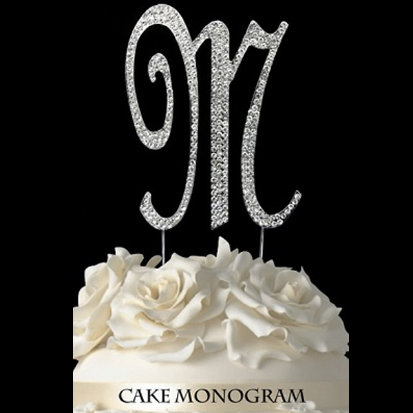 Silver Monogram Cake Topper M Party Supplies Decorations